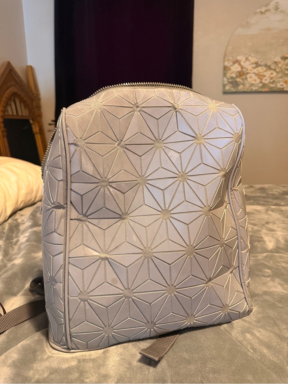 DISNEY EPCOT Geometric Reflective Backpack with Silver Pattern - Picture 5 of 5